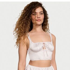 NWT Victoria's Secret Satin Corset Top Coconut White Bra XL